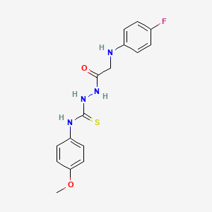 molecular formula C16H17FN4O2S B11092525 2-[(4-Fluorophenyl)amino]-N-{[(4-methoxyphenyl)carbamothioyl]amino}acetamide 