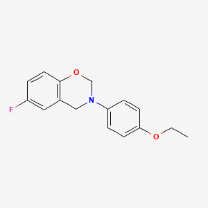 molecular formula C16H16FNO2 B11092539 3-(4-ethoxyphenyl)-6-fluoro-3,4-dihydro-2H-1,3-benzoxazine 