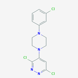 molecular formula C14H13Cl3N4 B11092555 3,6-Dichloro-4-[4-(3-chlorophenyl)piperazin-1-yl]pyridazine 