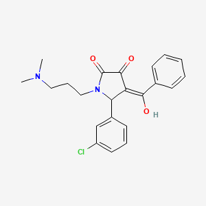 molecular formula C22H23ClN2O3 B11092571 4-Benzoyl-5-(3-chloro-phenyl)-1-(3-dimethylamino-propyl)-3-hydroxy-1,5-dihydro-pyrrol-2-one 