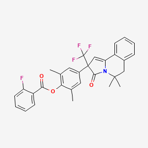 4-[5,5-Dimethyl-3-oxo-2-(trifluoromethyl)-2,3,5,6-tetrahydropyrrolo[2,1-a]isoquinolin-2-yl]-2,6-dimethylphenyl 2-fluorobenzoate