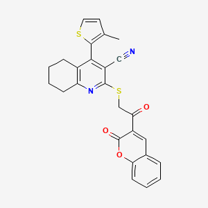 4-(3-methylthiophen-2-yl)-2-{[2-oxo-2-(2-oxo-2H-chromen-3-yl)ethyl]sulfanyl}-5,6,7,8-tetrahydroquinoline-3-carbonitrile