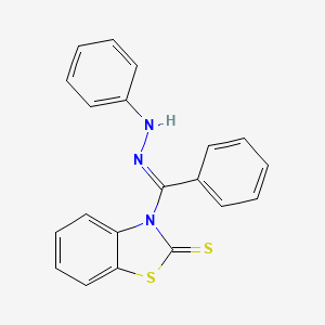 molecular formula C20H15N3S2 B11092582 3-[(E)-phenyl(2-phenylhydrazinylidene)methyl]-1,3-benzothiazole-2(3H)-thione 