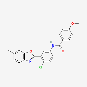 N-[4-chloro-3-(6-methyl-1,3-benzoxazol-2-yl)phenyl]-4-methoxybenzamide