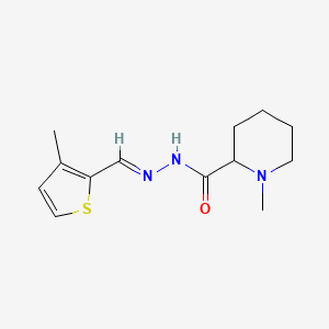 1-methyl-N'-[(E)-(3-methylthiophen-2-yl)methylidene]piperidine-2-carbohydrazide