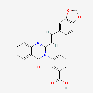 3-{2-[(E)-2-(1,3-benzodioxol-5-yl)ethenyl]-4-oxoquinazolin-3(4H)-yl}benzoic acid