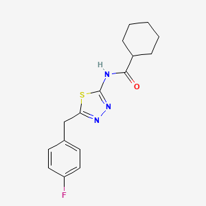 molecular formula C16H18FN3OS B11092664 N-[5-[(4-fluorophenyl)methyl]-1,3,4-thiadiazol-2-yl]cyclohexanecarboxamide CAS No. 340006-79-3