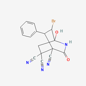 7-Bromo-1-hydroxy-3-oxo-8-phenyl-2-azabicyclo[2.2.2]octane-4,5,5-tricarbonitrile