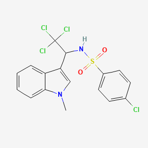 4-chloro-N-[2,2,2-trichloro-1-(1-methyl-1H-indol-3-yl)ethyl]benzenesulfonamide