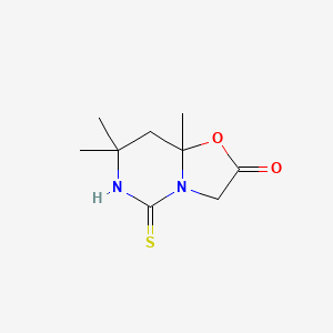 molecular formula C9H14N2O2S B11092682 7,7,8a-Trimethyl-5-thioxo-tetrahydro-oxazolo[3,2-c]pyrimidin-2-one 