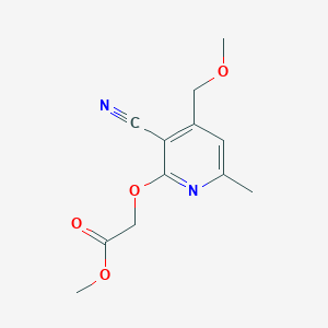 molecular formula C12H14N2O4 B11092710 Methyl {[3-cyano-4-(methoxymethyl)-6-methylpyridin-2-yl]oxy}acetate 