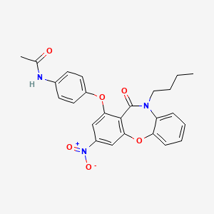 molecular formula C25H23N3O6 B11092715 N-{4-[(10-butyl-3-nitro-11-oxo-10,11-dihydrodibenzo[b,f][1,4]oxazepin-1-yl)oxy]phenyl}acetamide 