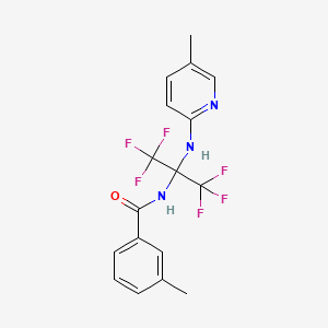 molecular formula C17H15F6N3O B11092749 N-{1,1,1,3,3,3-hexafluoro-2-[(5-methylpyridin-2-yl)amino]propan-2-yl}-3-methylbenzamide 