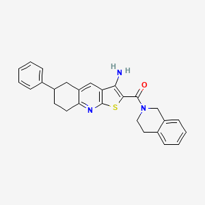 (3-amino-6-phenyl-5,6,7,8-tetrahydrothieno[2,3-b]quinolin-2-yl)(3,4-dihydroisoquinolin-2(1H)-yl)methanone