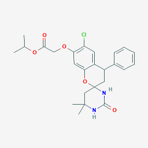 Isopropyl [(6-chloro-6',6'-dimethyl-2'-oxo-4-phenyl-2',3,3',4,5',6'-hexahydro-1'H-spiro[chromene-2,4'-pyrimidin]-7-YL)oxy]acetate