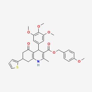 4-Methoxybenzyl 2-methyl-5-oxo-7-(thiophen-2-yl)-4-(3,4,5-trimethoxyphenyl)-1,4,5,6,7,8-hexahydroquinoline-3-carboxylate