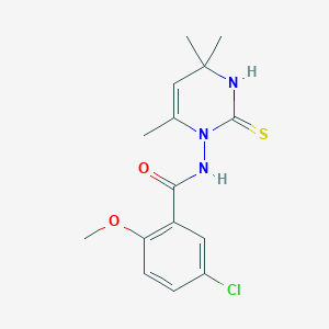 molecular formula C15H18ClN3O2S B11092809 Benzamide, 3-chloro-6-methoxy-N-(1,2,3,4-tetrahydro-4,4,6-trimethyl-2-thioxo-1-pyrimidyl)- 