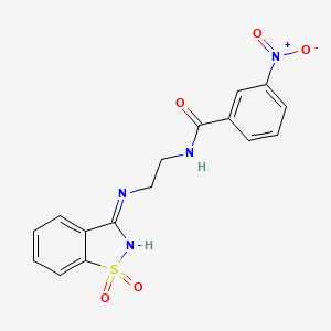 N-{2-[(1,1-dioxido-1,2-benzothiazol-3-yl)amino]ethyl}-3-nitrobenzamide