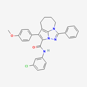 N-(3-chlorophenyl)-4-(4-methoxyphenyl)-1-phenyl-5,6,7,8-tetrahydro-2,2a,8a-triazacyclopenta[cd]azulene-3-carboxamide