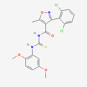 3-(2,6-dichlorophenyl)-N-[(2,5-dimethoxyphenyl)carbamothioyl]-5-methyl-1,2-oxazole-4-carboxamide