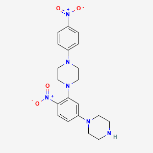 1-(4-Nitrophenyl)-4-[2-nitro-5-(piperazin-1-yl)phenyl]piperazine