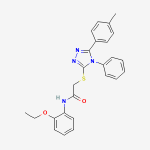 molecular formula C25H24N4O2S B11092873 N-(2-ethoxyphenyl)-2-{[5-(4-methylphenyl)-4-phenyl-4H-1,2,4-triazol-3-yl]sulfanyl}acetamide 