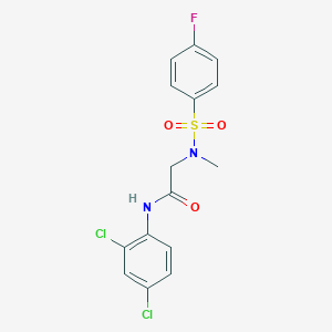 molecular formula C15H13Cl2FN2O3S B11092904 N-(2,4-dichlorophenyl)-N~2~-[(4-fluorophenyl)sulfonyl]-N~2~-methylglycinamide 