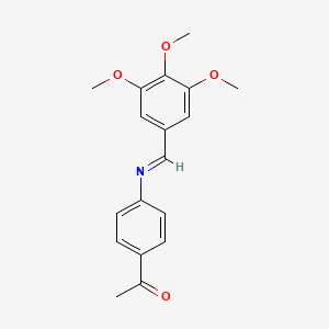 molecular formula C18H19NO4 B11092908 1-(4-{[(E)-(3,4,5-trimethoxyphenyl)methylidene]amino}phenyl)ethanone 