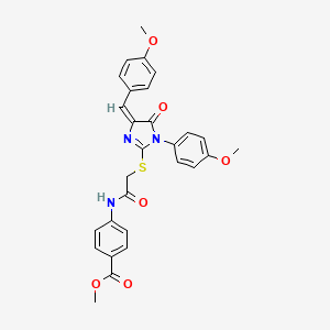 methyl 4-[({[(4E)-4-(4-methoxybenzylidene)-1-(4-methoxyphenyl)-5-oxo-4,5-dihydro-1H-imidazol-2-yl]sulfanyl}acetyl)amino]benzoate