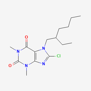 molecular formula C15H23ClN4O2 B11093003 8-chloro-7-(2-ethylhexyl)-1,3-dimethyl-3,7-dihydro-1H-purine-2,6-dione 