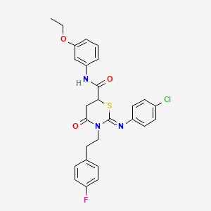 (2Z)-2-[(4-chlorophenyl)imino]-N-(3-ethoxyphenyl)-3-[2-(4-fluorophenyl)ethyl]-4-oxo-1,3-thiazinane-6-carboxamide