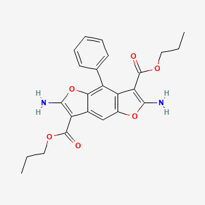 molecular formula C24H24N2O6 B11093038 Dipropyl 2,6-diamino-4-phenylfuro[2,3-f][1]benzofuran-3,7-dicarboxylate 