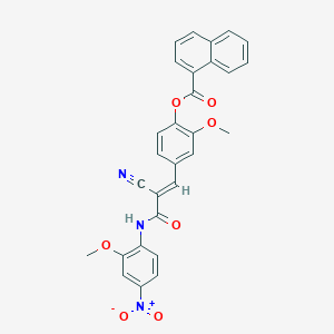 4-{(1E)-2-cyano-3-[(2-methoxy-4-nitrophenyl)amino]-3-oxoprop-1-en-1-yl}-2-methoxyphenyl naphthalene-1-carboxylate