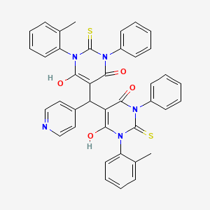 molecular formula C40H31N5O4S2 B11093041 5,5'-(pyridin-4-ylmethanediyl)bis[6-hydroxy-1-(2-methylphenyl)-3-phenyl-2-thioxo-2,3-dihydropyrimidin-4(1H)-one] 