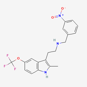 molecular formula C19H18F3N3O3 B11093046 N-{2-[2-methyl-5-(trifluoromethoxy)-1H-indol-3-yl]ethyl}-N-(3-nitrobenzyl)amine 