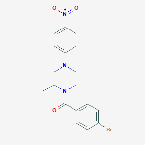 molecular formula C18H18BrN3O3 B11093059 (4-Bromophenyl)[2-methyl-4-(4-nitrophenyl)piperazin-1-yl]methanone 