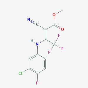 molecular formula C12H7ClF4N2O2 B11093067 methyl (2E)-3-[(3-chloro-4-fluorophenyl)amino]-2-cyano-4,4,4-trifluorobut-2-enoate 