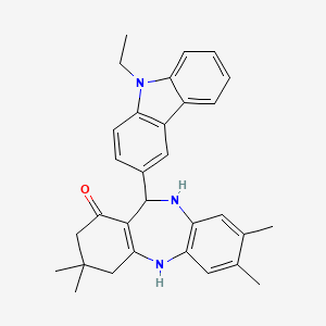 6-(9-ethylcarbazol-3-yl)-2,3,9,9-tetramethyl-6,8,10,11-tetrahydro-5H-benzo[b][1,4]benzodiazepin-7-one