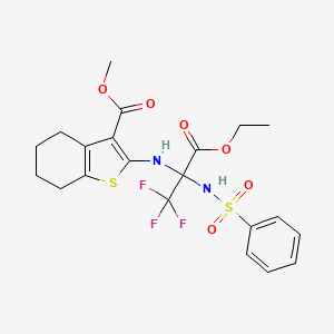 Methyl 2-({3-ethoxy-1,1,1-trifluoro-3-oxo-2-[(phenylsulfonyl)amino]propan-2-yl}amino)-4,5,6,7-tetrahydro-1-benzothiophene-3-carboxylate