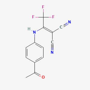 molecular formula C13H8F3N3O B11093083 {1-[(4-Acetylphenyl)amino]-2,2,2-trifluoroethylidene}propanedinitrile 