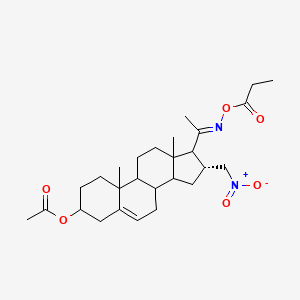 (16alpha,20E)-16-(nitromethyl)-20-[(propanoyloxy)imino]pregn-5-en-3-yl acetate