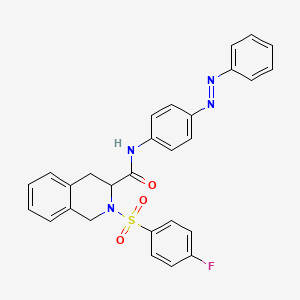 2-[(4-fluorophenyl)sulfonyl]-N-{4-[(E)-phenyldiazenyl]phenyl}-1,2,3,4-tetrahydroisoquinoline-3-carboxamide