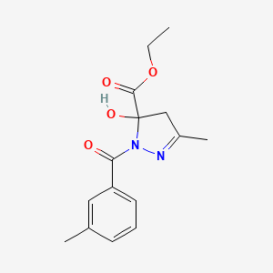 ethyl 5-hydroxy-3-methyl-1-[(3-methylphenyl)carbonyl]-4,5-dihydro-1H-pyrazole-5-carboxylate