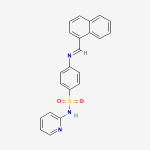 molecular formula C22H17N3O2S B11093177 4-{[(E)-naphthalen-1-ylmethylidene]amino}-N-(pyridin-2-yl)benzenesulfonamide 