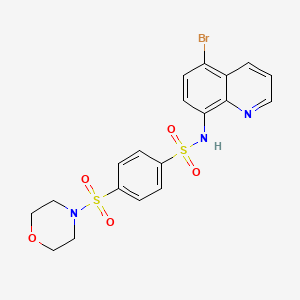 molecular formula C19H18BrN3O5S2 B11093179 N-(5-bromoquinolin-8-yl)-4-(morpholin-4-ylsulfonyl)benzenesulfonamide 