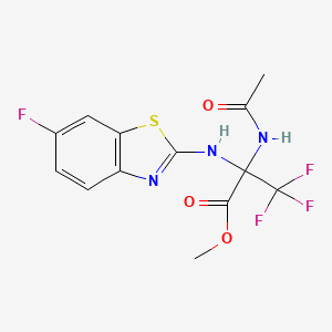 molecular formula C13H11F4N3O3S B11093189 2-Acetylamino-3,3,3-trifluoro-2-(6-fluoro-benzothiazol-2-ylamino)-propionic acid methyl ester 