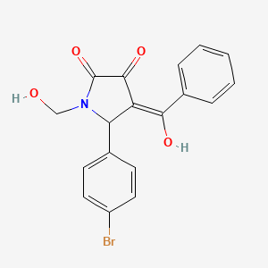 molecular formula C18H14BrNO4 B11093214 5-(4-bromophenyl)-3-hydroxy-1-(hydroxymethyl)-4-(phenylcarbonyl)-1,5-dihydro-2H-pyrrol-2-one 