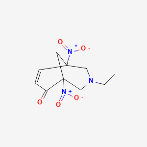 molecular formula C10H13N3O5 B11093215 3-Ethyl-1,5-dinitro-3-azabicyclo[3.3.1]non-7-en-6-one 