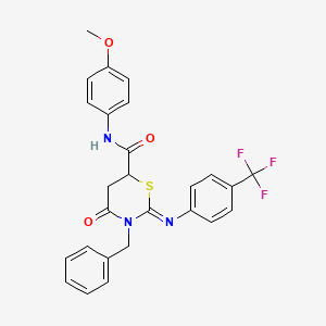 (2Z)-3-benzyl-N-(4-methoxyphenyl)-4-oxo-2-{[4-(trifluoromethyl)phenyl]imino}-1,3-thiazinane-6-carboxamide