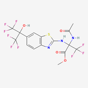 Methyl 2-(acetylamino)-3,3,3-trifluoro-2-({6-[2,2,2-trifluoro-1-hydroxy-1-(trifluoromethyl)ethyl]-1,3-benzothiazol-2-YL}amino)propanoate